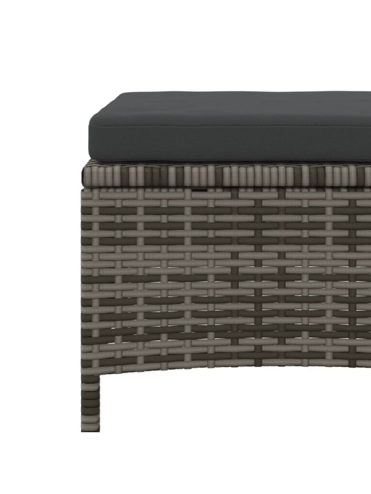 Dvivietė sodo sofa su staliuku/taburetėmis, pilka, poliratanas