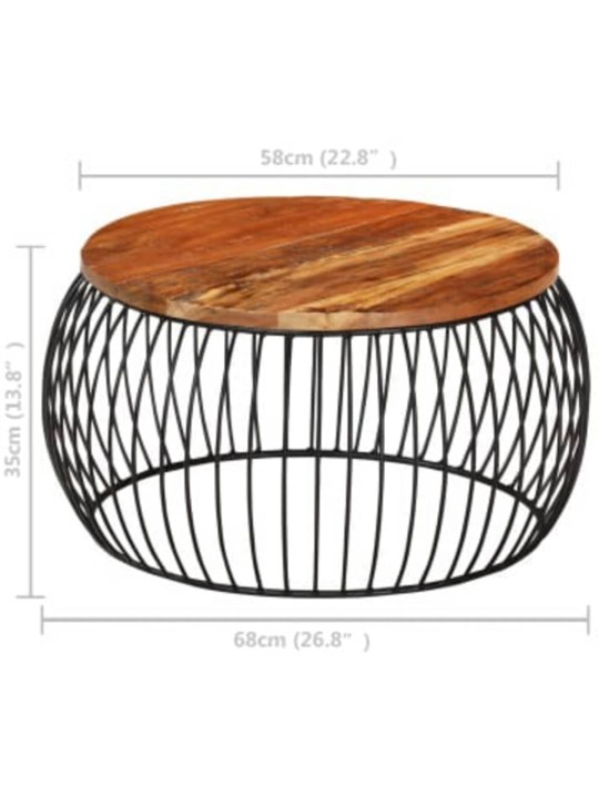 Kavos staliukas, skersmuo 68cm, perdirbtos medienos masyvas