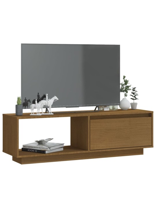 Televizoriaus spintelė, medaus ruda, 110x30x33,5cm, pušis