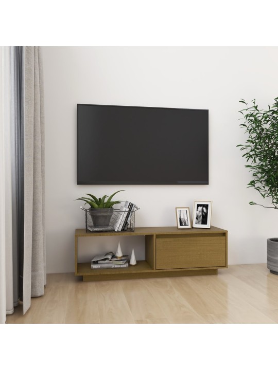 Televizoriaus spintelė, medaus ruda, 110x30x33,5cm, pušis