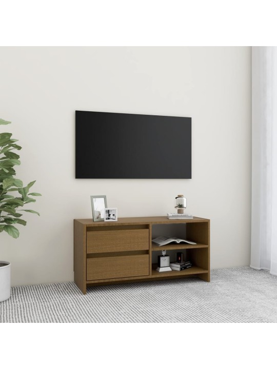 Televizoriaus spintelė, medaus ruda, 80x31x39cm, pušies masyvas