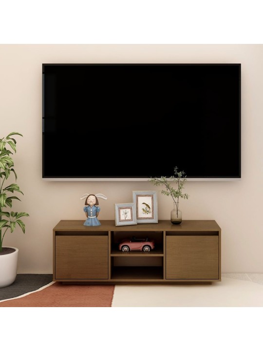 Televizoriaus spintelė, medaus ruda, 110x30x40cm, pušis