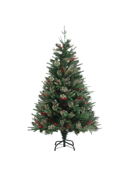 Kalėdų eglutė su pušies kankorėžiais, žalia, 120cm, PVC ir PE