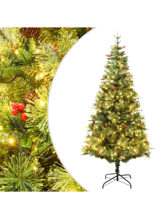 Kalėdų eglutė su pušies kankorėžiais, žalia, 150cm, PVC su PE