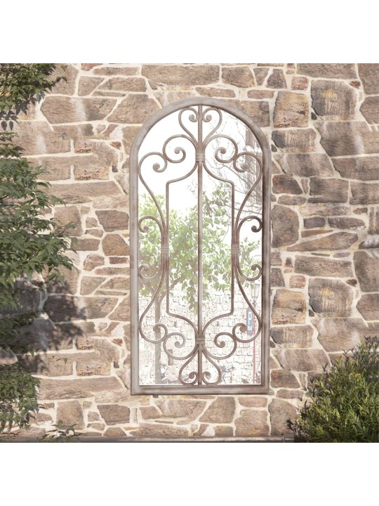 Sodo veidrodis, smėlio spalvos, 100x45cm, geležis
