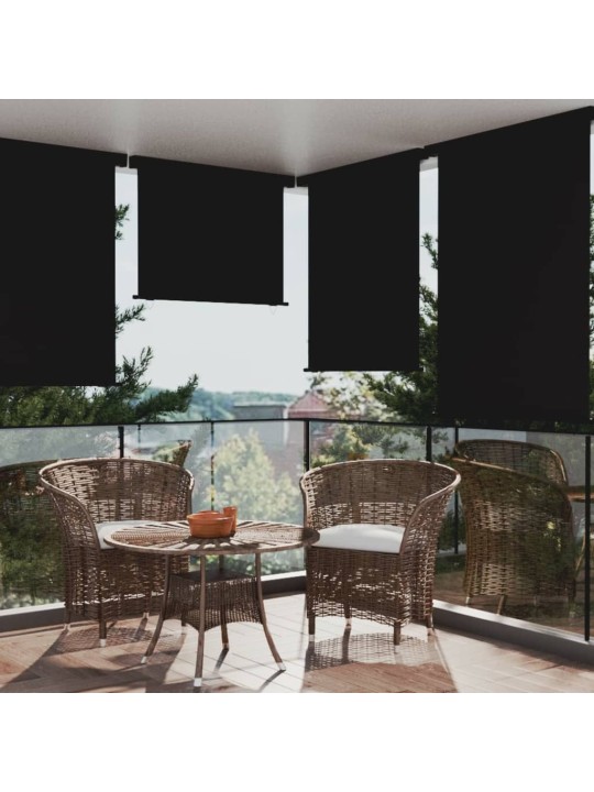 Šoninė balkono markizė, juodos spalvos, 117x250cm