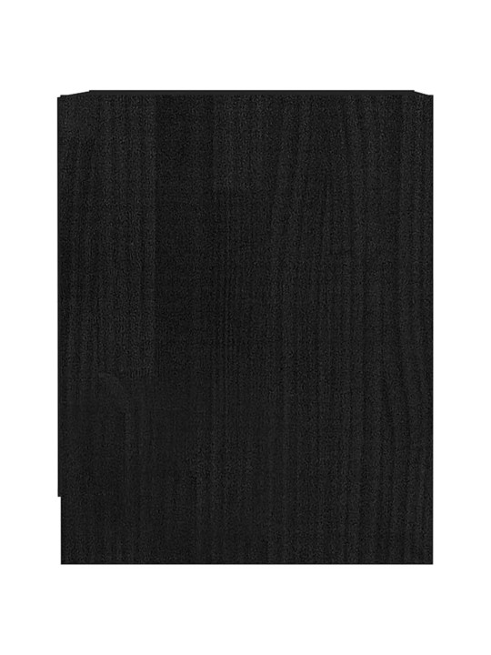 Naktinė spintelė, juoda, 35,5x33,5x41,5cm, pušies masyvas