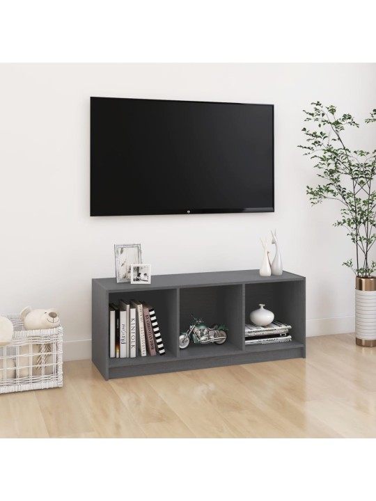 Televizoriaus spintelė, pilka, 104x33x41cm, pušies masyvas
