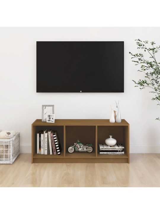 Televizoriaus spintelė, medaus ruda, 104x33x41cm, pušis