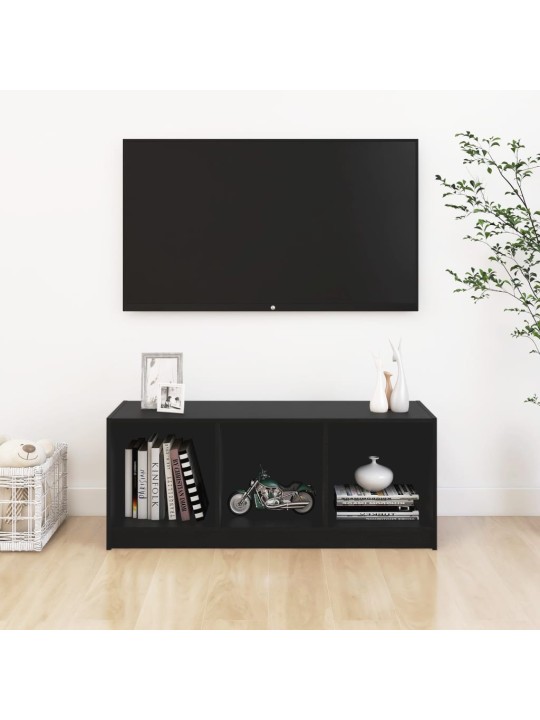 Televizoriaus spintelė, juoda, 104x33x41cm, pušies masyvas