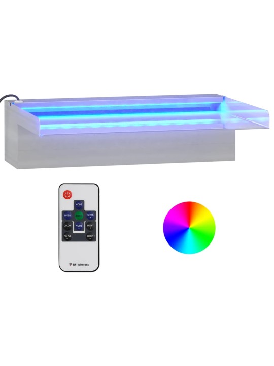 Krioklys su įvairių spalvų LED lemputėmis, 30cm, plienas