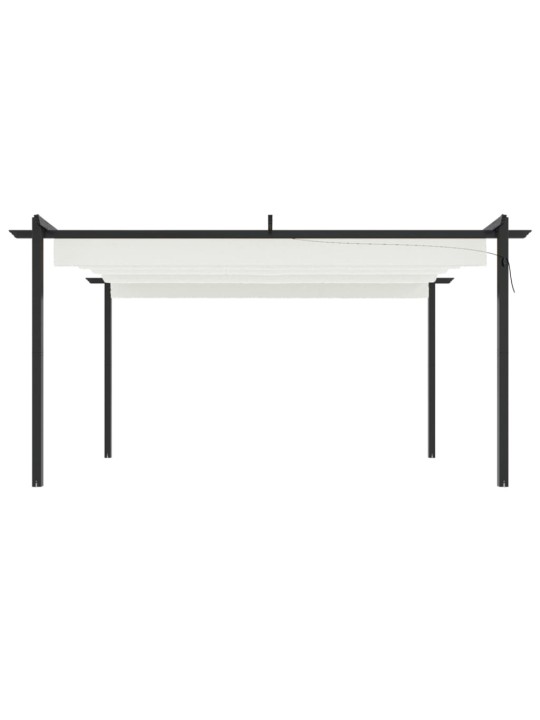 Sodo pavėsinė su įtraukiamu stogu, kreminės spalvos, 4x3m