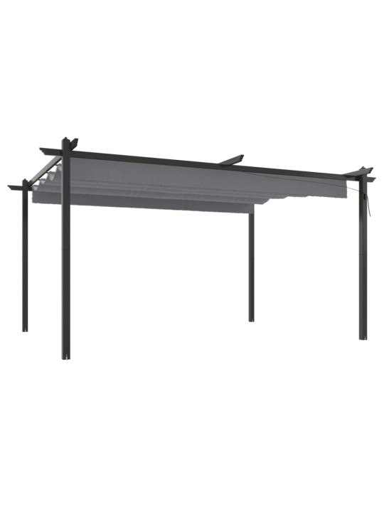 Sodo pavėsinė su įtraukiamu stogu, antracito spalvos, 4x3m