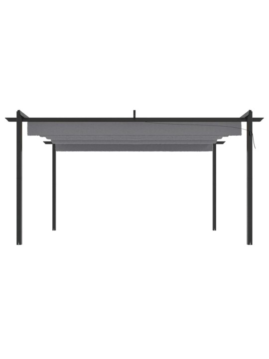 Sodo pavėsinė su įtraukiamu stogu, antracito spalvos, 4x3m