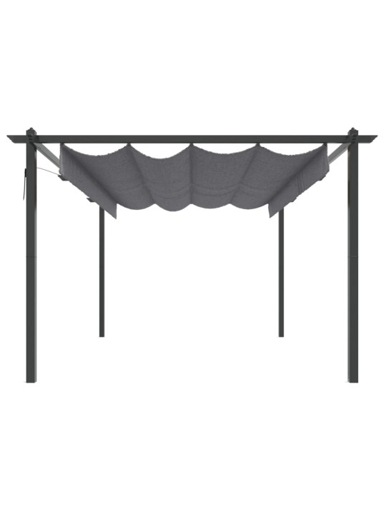 Sodo pavėsinė su įtraukiamu stogu, antracito spalvos, 4x3m