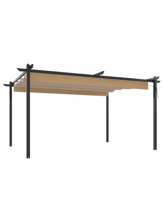 Sodo pavėsinė su įtraukiamu stogu, taupe spalvos, 4x3m