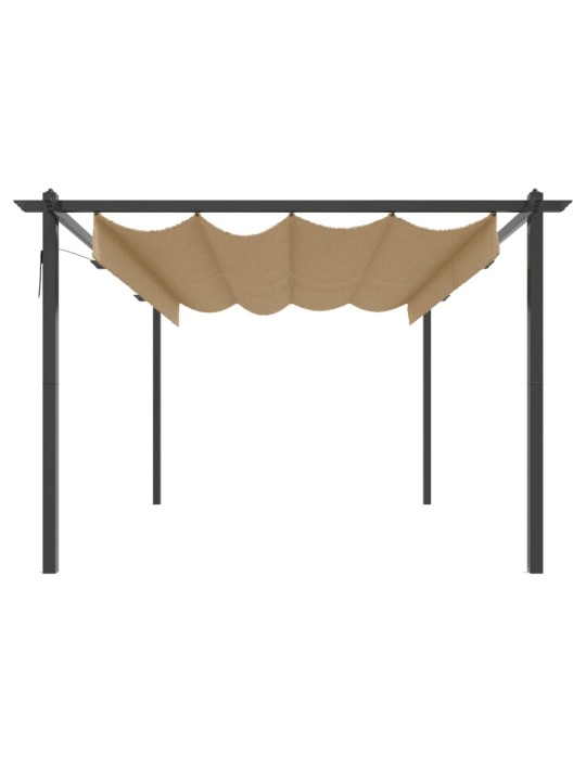 Sodo pavėsinė su įtraukiamu stogu, taupe spalvos, 4x3m