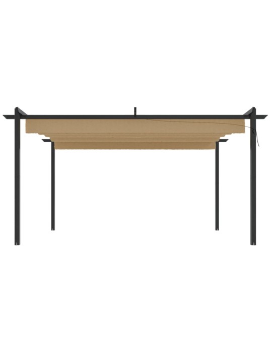 Sodo pavėsinė su įtraukiamu stogu, taupe spalvos, 4x3m