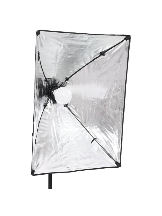 Fotostudijos rinkinys su apšvietimo rinkiniu ir fonu