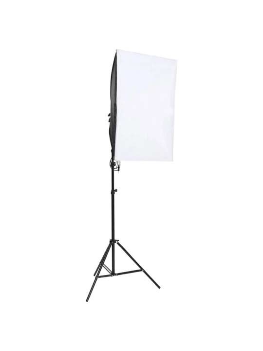 Fotostudijos rinkinys su šviestuvais, fonu ir reflektoriumi