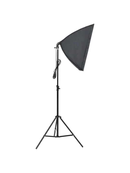 Fotostudijos rinkinys su šviestuvais, fonu ir reflektoriumi
