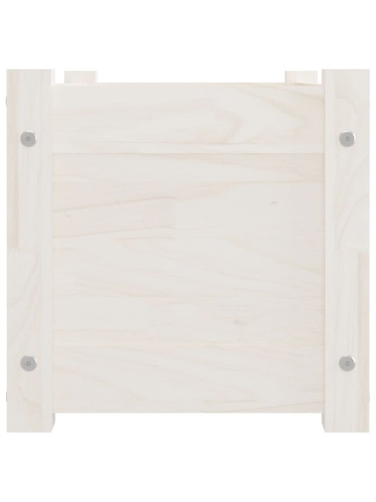 Sodo loveliai, 2vnt., balti, 60x31x31cm, pušies masyvas