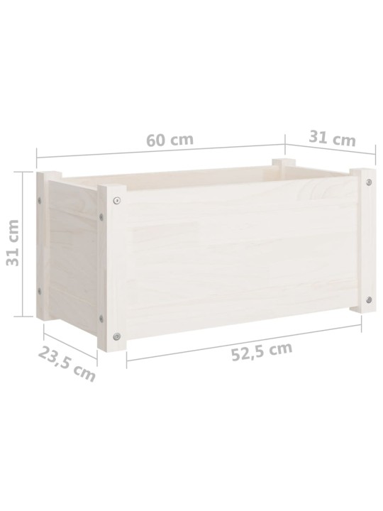 Sodo loveliai, 2vnt., balti, 60x31x31cm, pušies masyvas