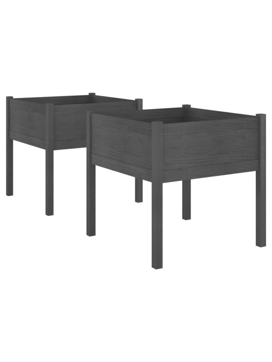 Sodo loveliai, 2vnt., pilki, 70x70x70cm, pušies masyvas