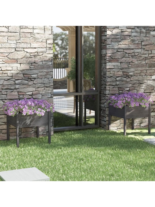 Sodo loveliai, 2vnt., pilki, 70x70x70cm, pušies masyvas