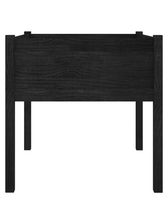 Sodo loveliai, 2vnt., juodi, 70x70x70cm, pušies masyvas