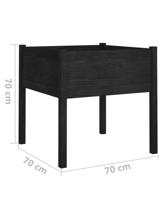 Sodo loveliai, 2vnt., juodi, 70x70x70cm, pušies masyvas