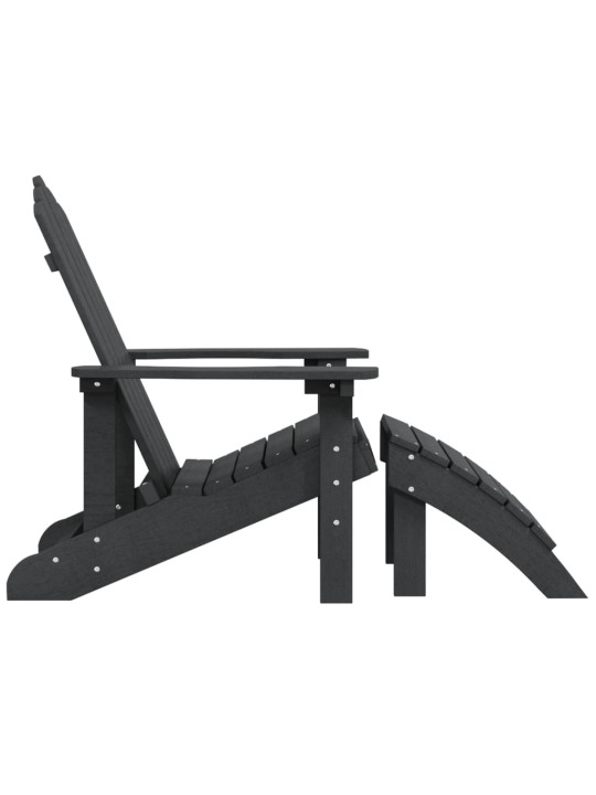 Sodo Adirondack kėdė su pakoja, antracito spalvos, HDPE