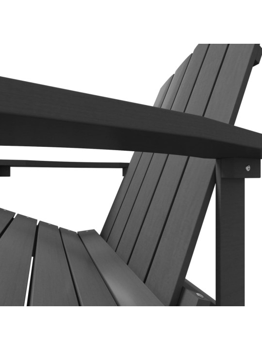 Sodo Adirondack kėdė su pakoja, antracito spalvos, HDPE