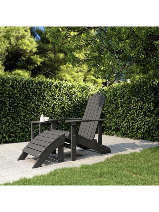 Sodo Adirondack kėdė su pakoja, antracito spalvos, HDPE