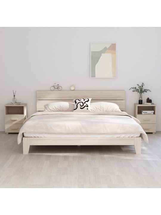 Naktinės spintelės HAMAR, 2vnt., rudos, 40x35x62cm, pušis