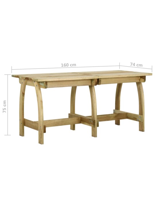 Sodo stalas, 160x74x75cm, impregnuota pušies mediena
