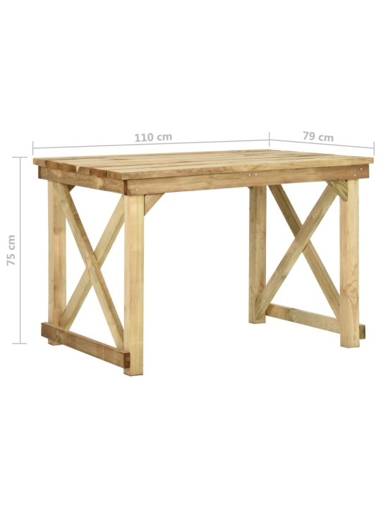 Sodo stalas, 110x79x75cm, impregnuota pušies mediena