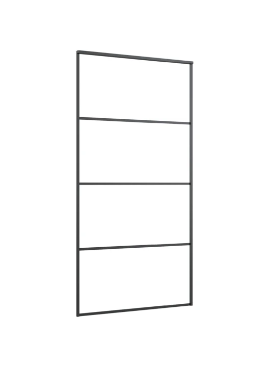 Stumdomos durys, juodos, 102,5x205cm, ESG stiklas ir aliuminis