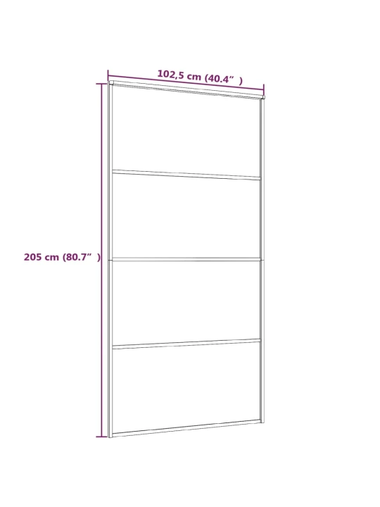 Stumdomos durys, juodos, 102,5x205cm, ESG stiklas ir aliuminis