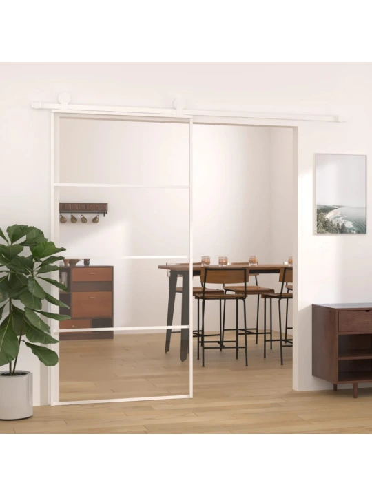 Stumdomos durys, baltos, 102,5x205cm, ESG stiklas ir aliuminis