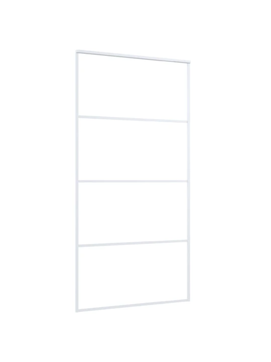 Stumdomos durys, baltos, 102,5x205cm, ESG stiklas ir aliuminis
