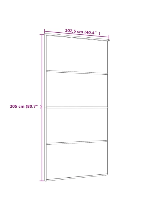 Stumdomos durys, baltos, 102,5x205cm, ESG stiklas ir aliuminis