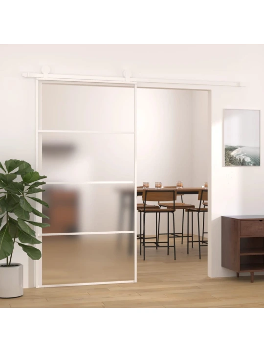 Stumdomos durys, baltos, 102,5x205cm, ESG stiklas ir aliuminis