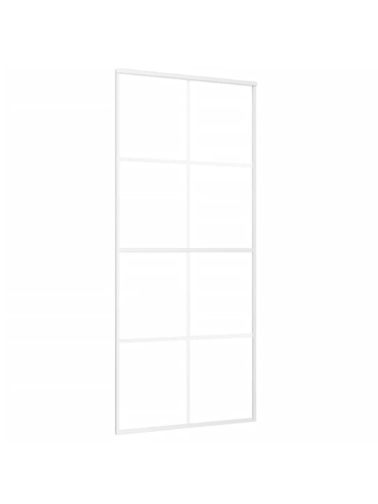 Stumdomos durys, baltos, 90x205cm, ESG stiklas ir aliuminis