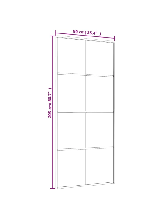 Stumdomos durys, baltos, 90x205cm, ESG stiklas ir aliuminis