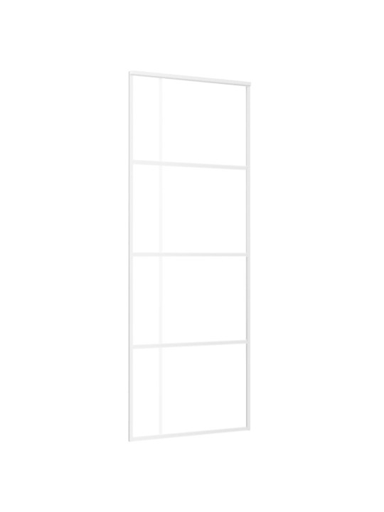 Stumdomos durys, baltos, 76x205cm, ESG stiklas ir aliuminis