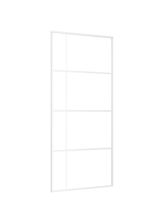 Stumdomos durys, baltos, 90x205cm, ESG stiklas ir aliuminis