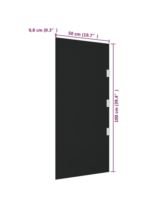 Šoninė sienelė stogeliui durims, juoda, 50x100cm, stiklas