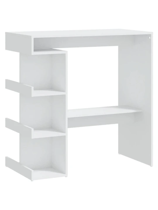 Baro stalas su lentyna, baltos spalvos, 100x50x101,5cm, MDP