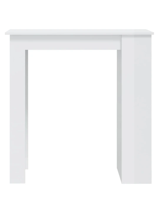 Baro stalas su lentyna, baltos spalvos, 102x50x103,5cm, blizgus